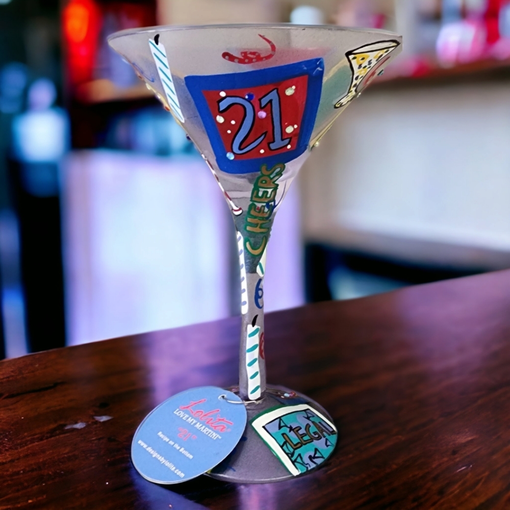 21st Birthday Lolita Martini glass